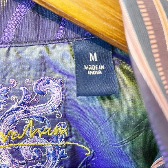 Robert Graham Men’s Buttondown Stripped Cotton Dress Shirt Flip Cuff Size Medium - Picture 4 of 12